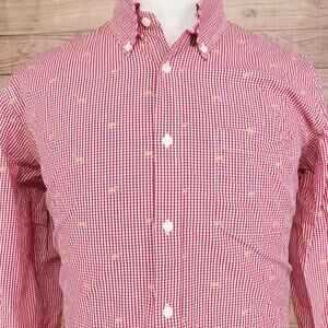 Brooks Brothers Shirt Mens Large Regent Fit Button Up Embroidered Dog Print